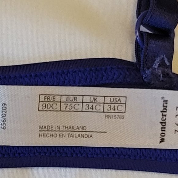 Wonderbra navy underwire padded effect push up bra sz: 34C - Picture 4 of 5